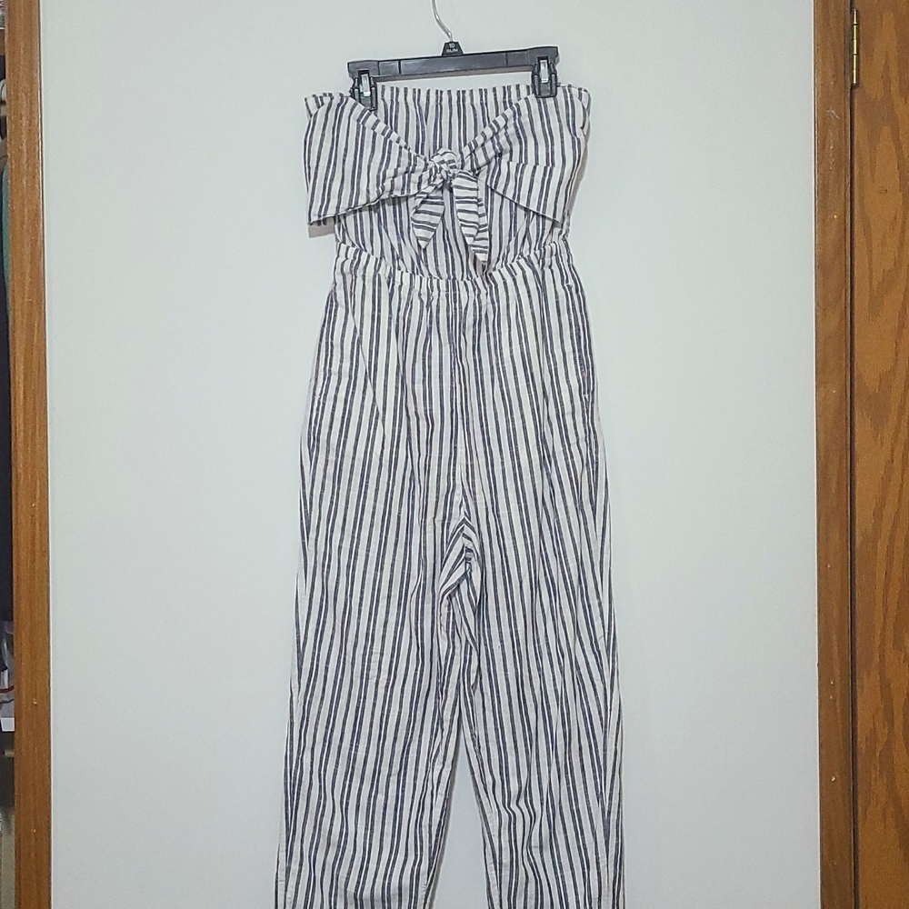 Gray striped Jumpsuit